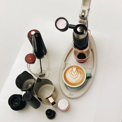  Subminimal NanoFoamer, Handheld Milk Foamer, Velvety  Microfoamed Milk for Barista-Style Coffee, Battery Powered Milk Frother -  Featuring NEW Super-Soft Button: Home & Kitchen