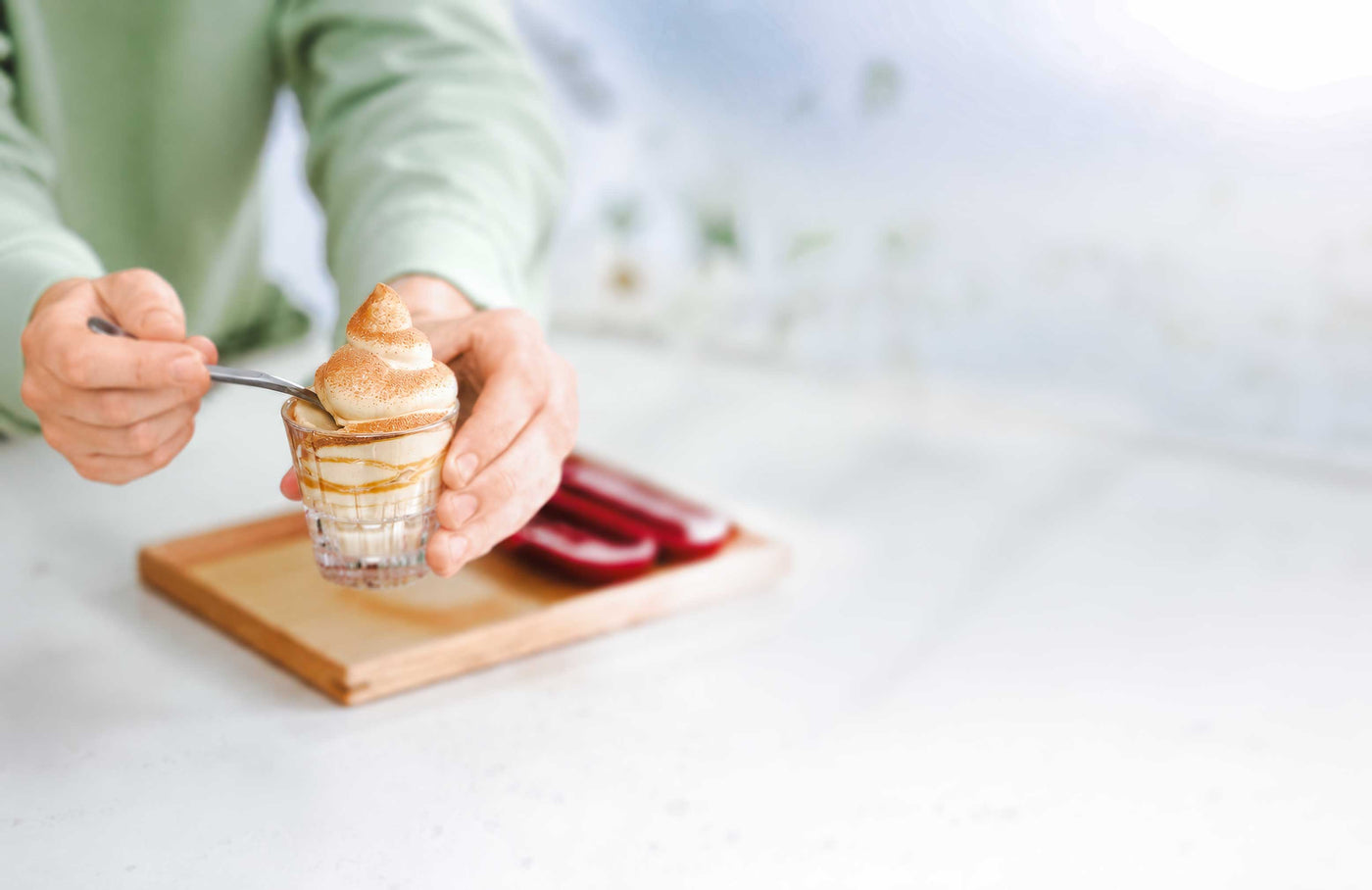 Whip  dessert into shape